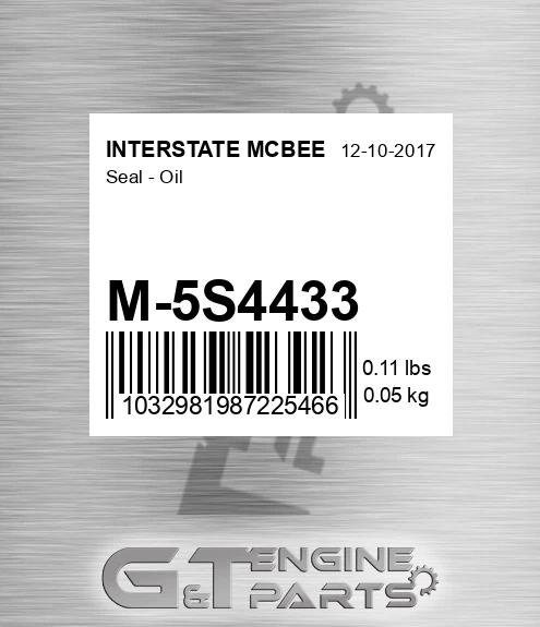 M-5S4433 Seal - Oil for INTERSTATE MCBEE