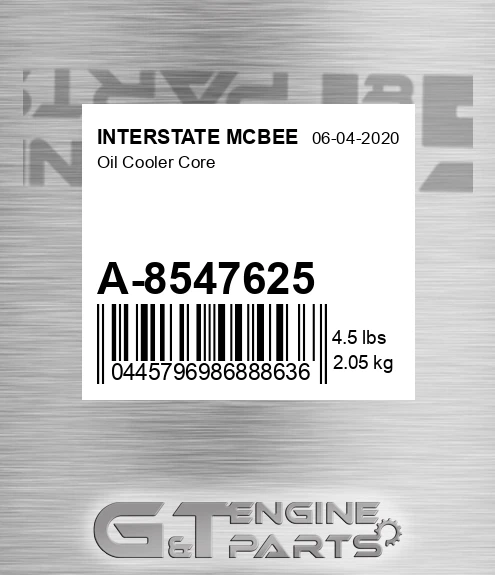 A-8547625 Oil Cooler Core