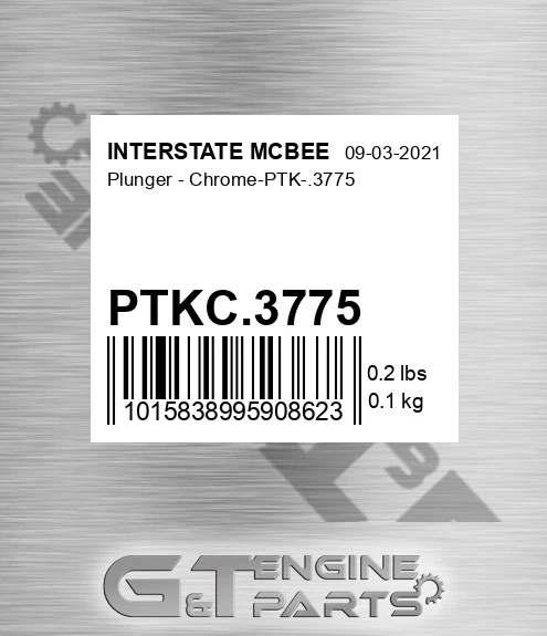 PTKC.3775 Plunger - Chrome-ptk-.3775 for INTERSTATE MCBEE
