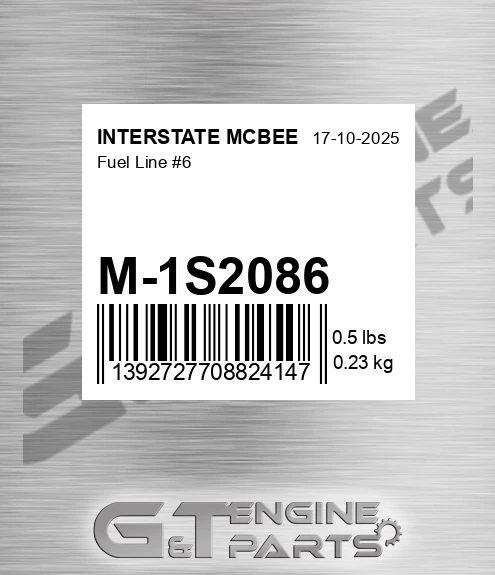M-1S2086 Fuel Line #6 for INTERSTATE MCBEE