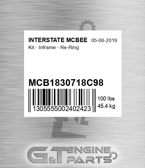 MCB1830718C98 INTERSTATE MCBEE Kit - Inframe - Re-ring