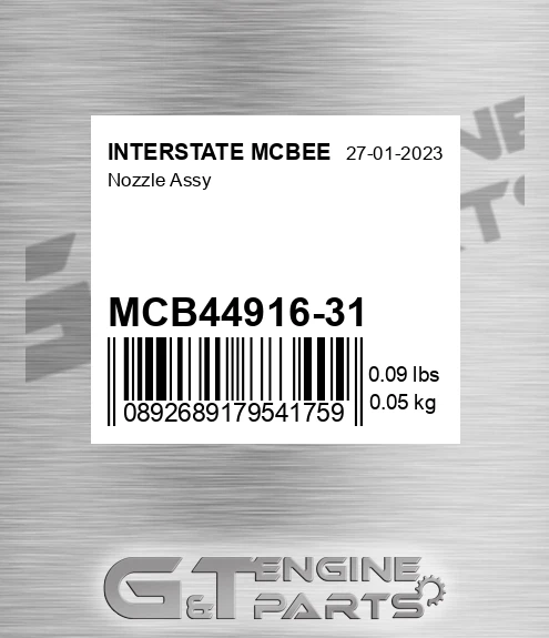 MCB44916-31 Nozzle Assy for INTERSTATE MCBEE