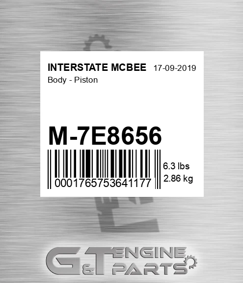 M-7E8656 Body - Piston for INTERSTATE MCBEE