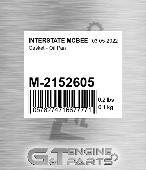 M-2152605 Gasket - Oil Pan for INTERSTATE MCBEE
