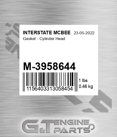 M-3958644 Gasket - Cylinder Head