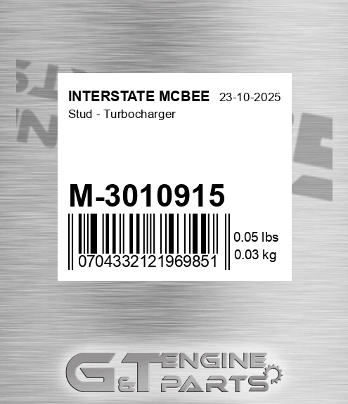 M-3010915 Stud - Turbocharger