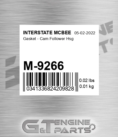 M-9266 Gasket - Cam Follower Hsg