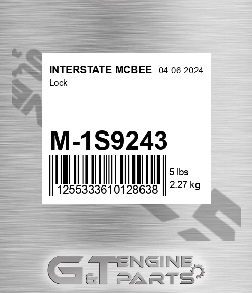 M-1S9243 Lock for INTERSTATE MCBEE