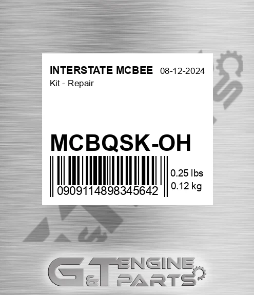MCBQSK-OH Kit - Repair for INTERSTATE MCBEE
