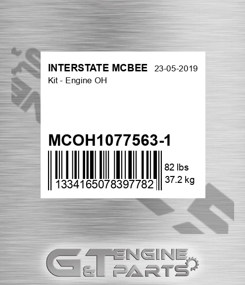 MCOH1077563-1 Kit - Engine Oh for INTERSTATE MCBEE