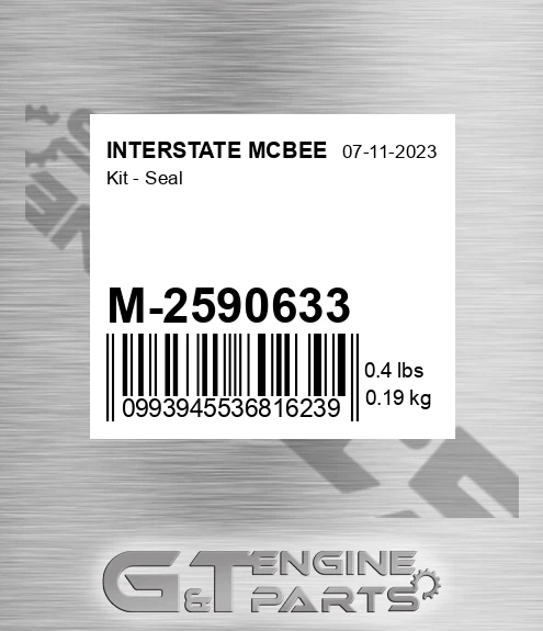 M-2590633 Kit - Seal for INTERSTATE MCBEE