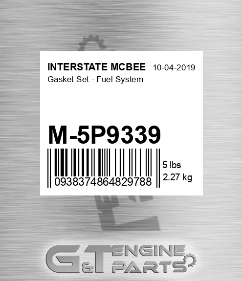 M-5P9339 Gasket Set - Fuel System for INTERSTATE MCBEE