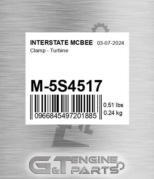 M-5S4517 Clamp - Turbine for INTERSTATE MCBEE