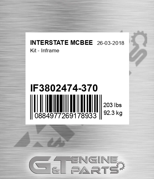 IF3802474-370 Kit - Inframe