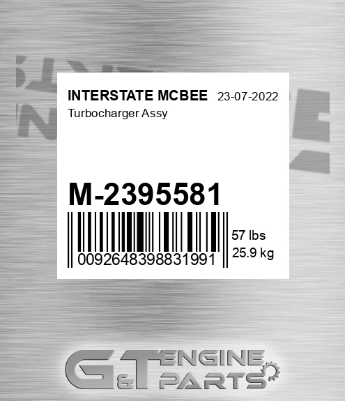 M-2395581 Turbocharger Assy for INTERSTATE MCBEE