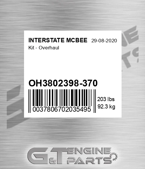 OH3802398-370 Kit - Overhaul