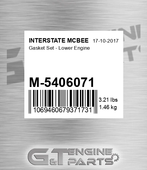 M-5406071 Gasket Set - Lower Engine