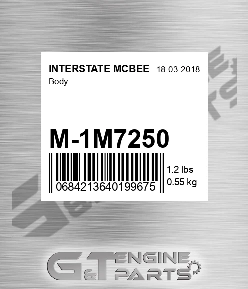 M-1M7250 Body for INTERSTATE MCBEE