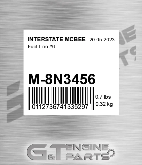M-8N3456 Fuel Line #6 for INTERSTATE MCBEE