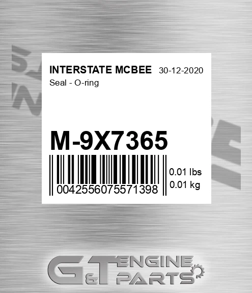 M-9X7365 Seal - O-ring for INTERSTATE MCBEE