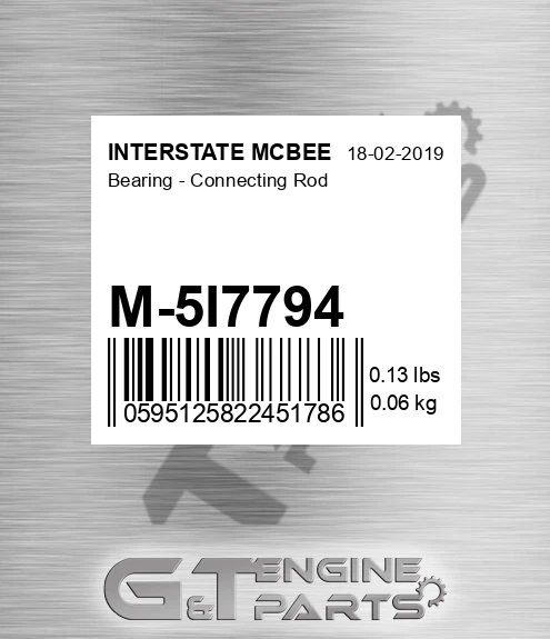 M-5I7794 Bearing - Connecting Rod for INTERSTATE MCBEE