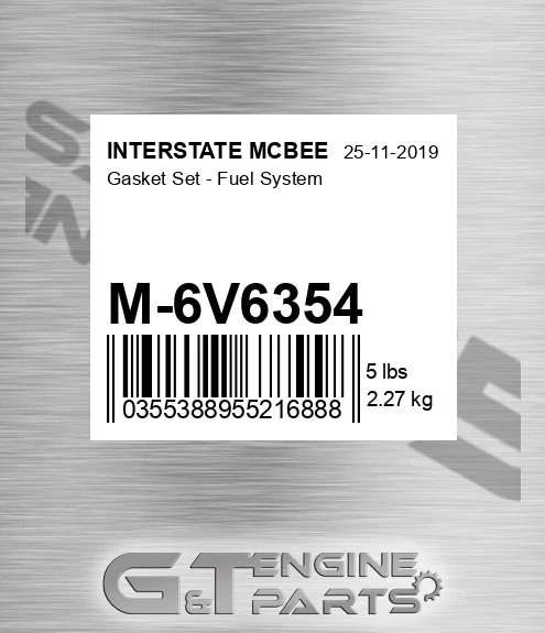 M-6V6354 Gasket Set - Fuel System for INTERSTATE MCBEE