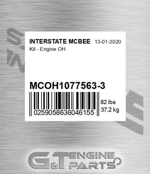 MCOH1077563-3 Kit - Engine Oh for INTERSTATE MCBEE