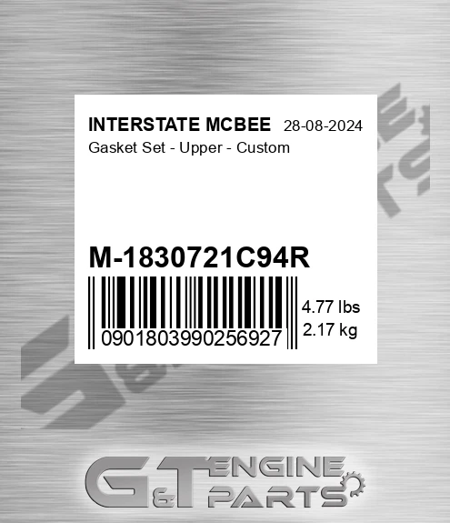 M-1830721C94R Gasket Set - Upper - Custom