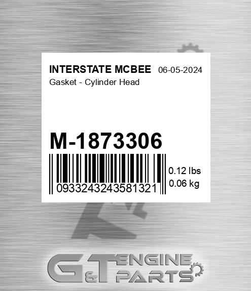 M-1873306 Gasket - Cylinder Head for INTERSTATE MCBEE