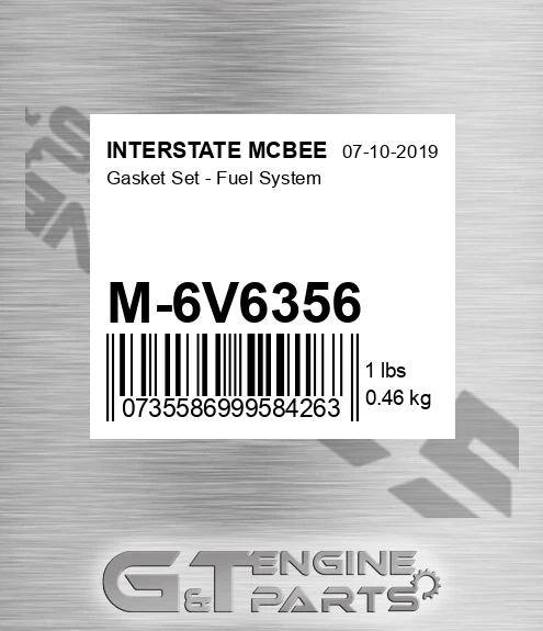 M-6V6356 Gasket Set - Fuel System for INTERSTATE MCBEE