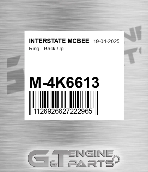 M-4K6613 Ring - Back Up for INTERSTATE MCBEE