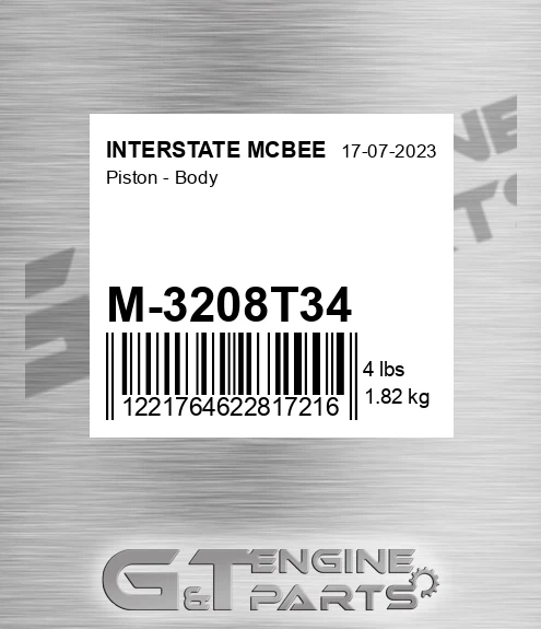 M-3208T34 Piston - Body for INTERSTATE MCBEE