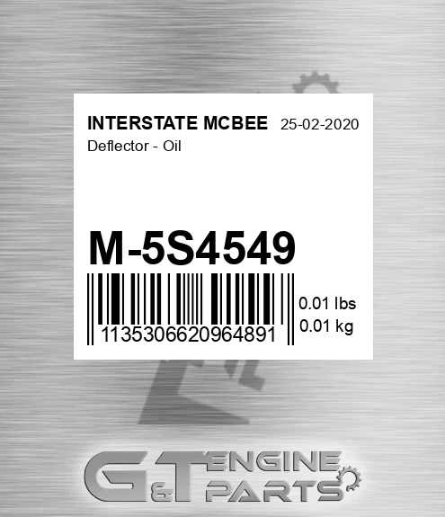 M-5S4549 Deflector - Oil for INTERSTATE MCBEE