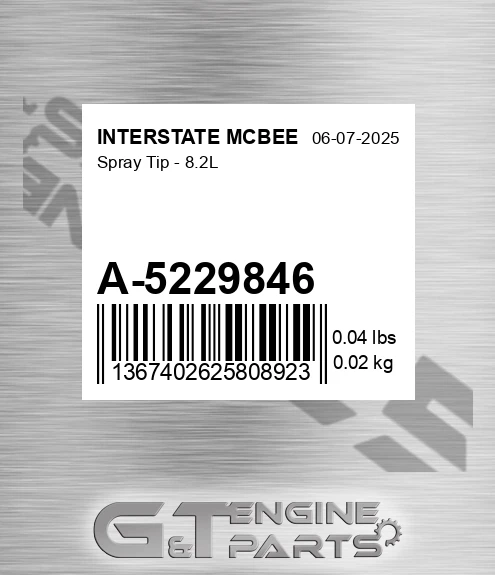 A-5229846 Spray Tip - 8.2l