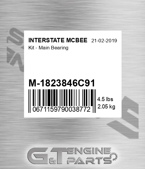 M-1823846C91 Kit - Main Bearing