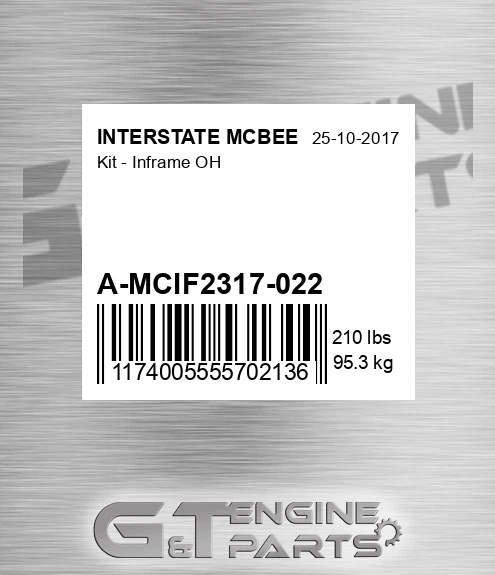 A-MCIF2317-022 Kit - Inframe Oh