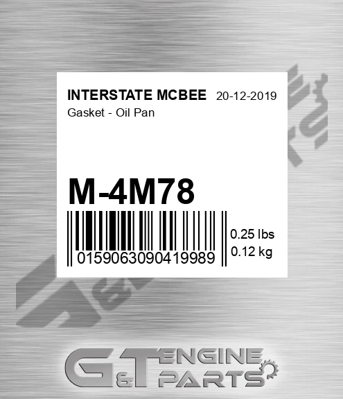 M-4M78 Gasket - Oil Pan for INTERSTATE MCBEE