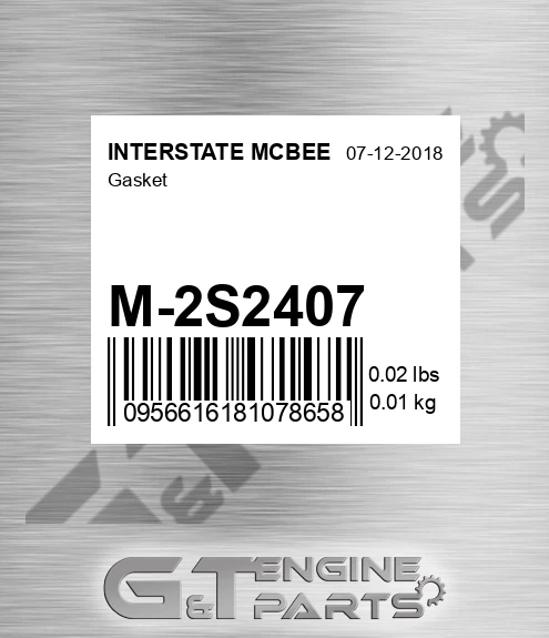 M-2S2407 Gasket for INTERSTATE MCBEE