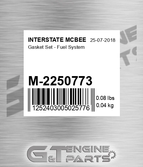 M-2250773 Gasket Set - Fuel System for INTERSTATE MCBEE