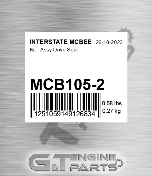 MCB105-2 Kit - Assy Drive Seal