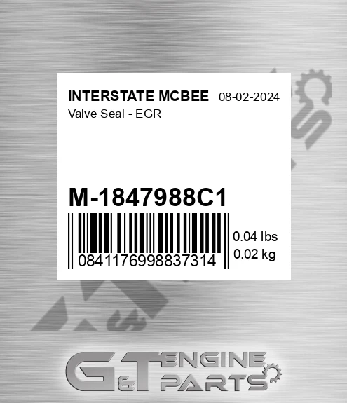 M-1847988C1 Valve Seal - Egr