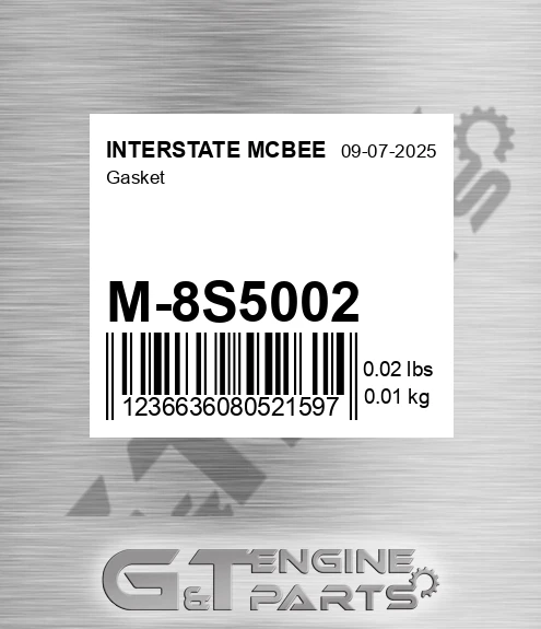 M-8S5002 Gasket for INTERSTATE MCBEE