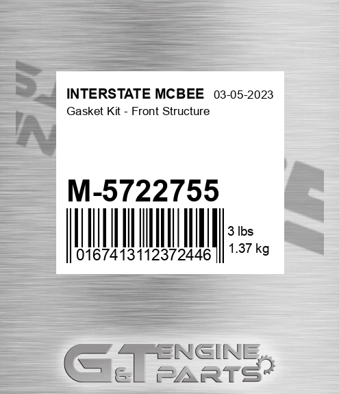 M-5722755 Gasket Kit - Front Structure