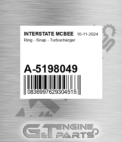 A-5198049 Ring - Snap - Turbocharger for INTERSTATE MCBEE