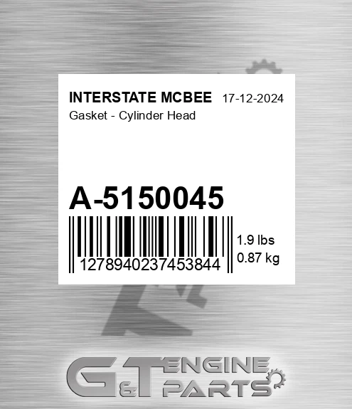 A-5150045 Gasket - Cylinder Head