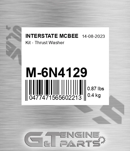 M-6N4129 Kit - Thrust Washer for INTERSTATE MCBEE