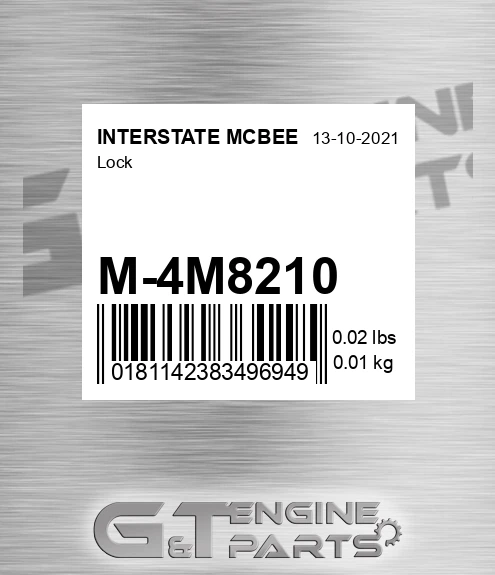 M-4M8210 Lock for INTERSTATE MCBEE