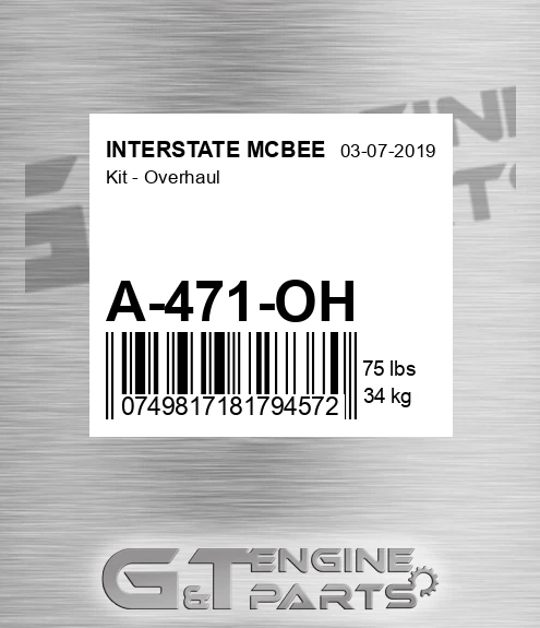 A-471-OH Kit - Overhaul