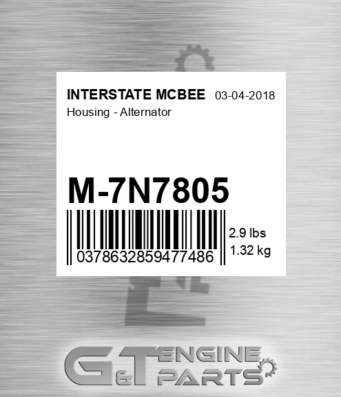 M-7N7805 Housing - Alternator for INTERSTATE MCBEE