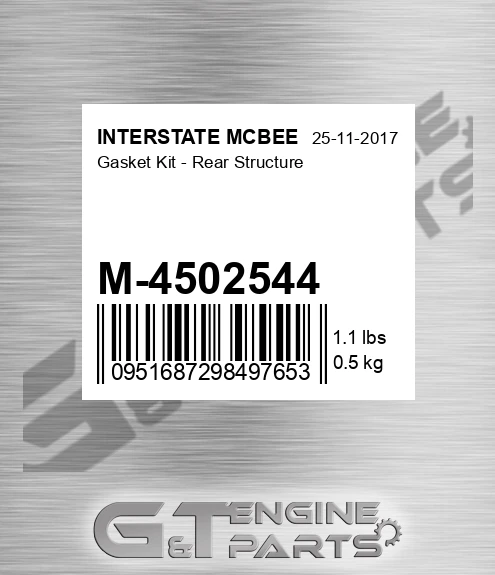 M-4502544 Gasket Kit - Rear Structure